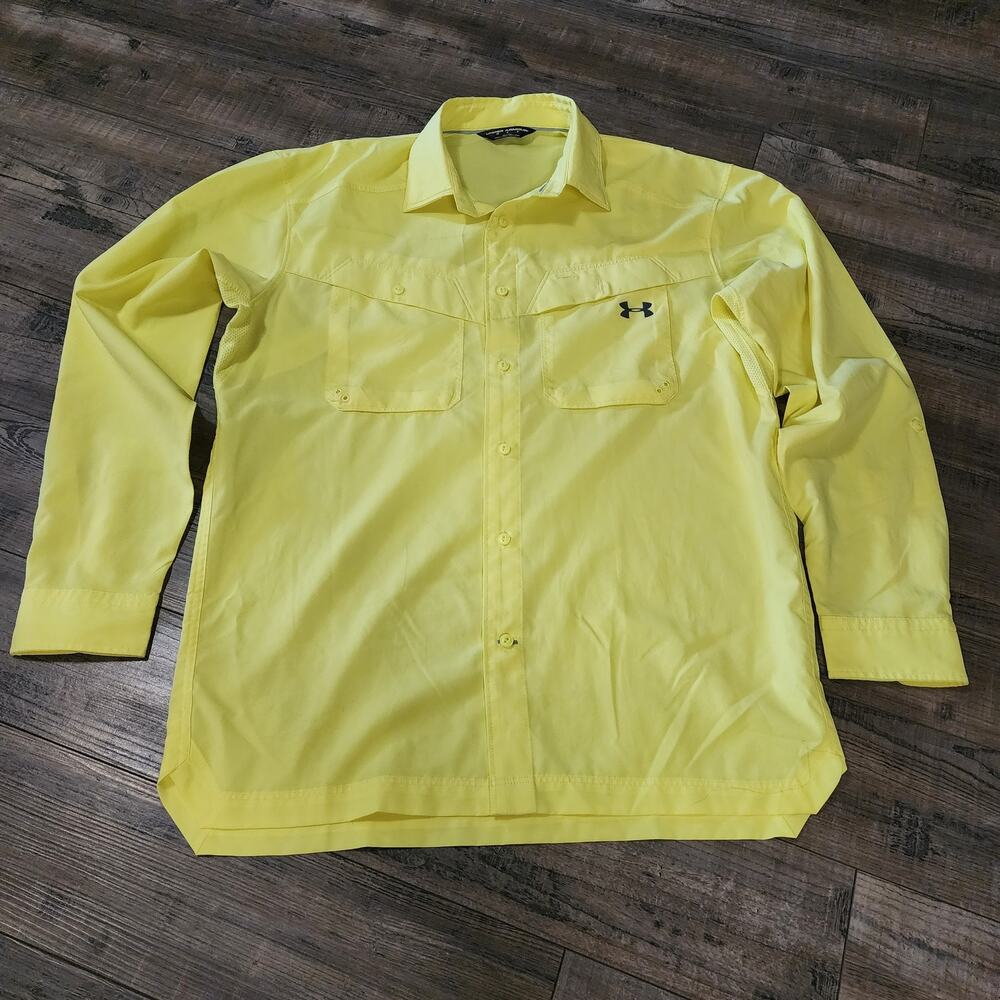 Under Armour long sleeve yellow shirt size Medium 2508